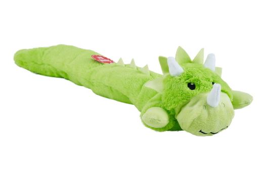 Outward Hound Longidudes Dino Plush & Squeaky Dog Tug Toy (Dino - Green)