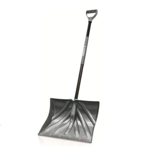 Truper Snow Shovel with D-Grip Handle and Blade Reinforced with Metal Strip (18″ - 33814)