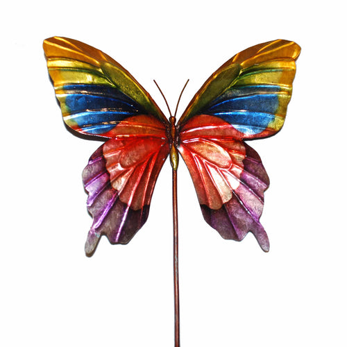 Eangee Home Design Garden Stake Butterfly Rainbow (m9003) (8 × 1 × 24 in, Multi Color)