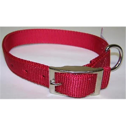 Leather Brothers No.115N RD21 Nylon Collar Double Ply 1inx21in Color Red