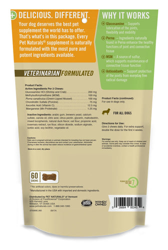 Pet Naturals HIP + JOINT CHEWS FOR DOGS
