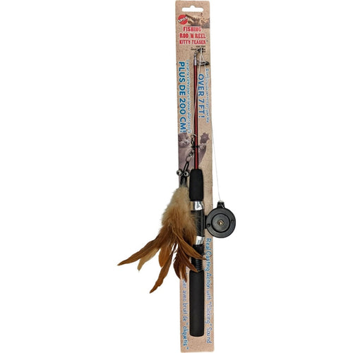 SPOT FISHING ROD N REEL KITTY TEASER (16 IN)